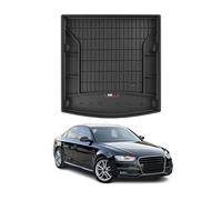 Tapis de Coffre 3D TPE Premium Compatible avec Audi A4 B8 2008-2015 | Bac de Protection de Coffre Intérieur antidérapant Revêtement de Coffre Bords Hauts pour Voiture Noir