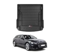Tapis de Coffre 3D TPE Premium Compatible avec Audi A6 C8 Avant 2018-2022 | Bac de Protection de Coffre Intérieur antidérapant Revêtement de Coffre Bords Hauts pour Voiture Noir
