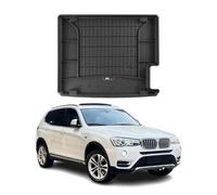 Tapis de Coffre 3D TPE Premium Compatible avec BMW X3 F25 2010-2017 | Bac de Protection de Coffre Intérieur antidérapant Revêtement de Coffre Bords Hauts pour Voiture Noir