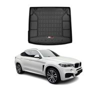 Tapis de Coffre 3D TPE Premium Compatible avec BMW X6 F16 2014-2019 | Bac de Protection de Coffre Intérieur antidérapant Revêtement de Coffre Bords Hauts pour Voiture Noir