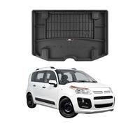 Tapis de Coffre 3D TPE Premium Compatible avec Citroen C3 Picasso 2009-2017 | Bac de Protection de Coffre Intérieur antidérapant Revêtement de Coffre Bords Hauts pour Voiture Noir