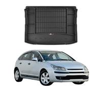 Tapis de Coffre 3D TPE Premium Compatible avec Citroen C4 2004-2010 | Bac de Protection de Coffre Intérieur antidérapant Revêtement de Coffre Bords Hauts pour Voiture Noir