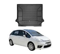 Tapis de Coffre 3D TPE Premium Compatible avec Citroen C4 Grand Picasso MVN 2006-2013 7 Places | Bac de Protection de Coffre Intérieur antidérapant Revêtement de Coffre Bords Hauts pour Voiture Noir