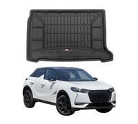 Tapis de Coffre 3D TPE Premium Compatible avec DS DS3 Crossback 2018-2022 | Bac de Protection de Coffre Intérieur antidérapant Revêtement de Coffre Bords Hauts pour Voiture Noir