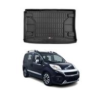 Tapis de Coffre 3D TPE Premium Compatible avec Fiat Fiorino 2007-2017 | Bac de Protection de Coffre Intérieur antidérapant Revêtement de Coffre Bords Hauts pour Voiture Noir