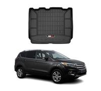 Tapis de Coffre 3D TPE Premium Compatible avec Ford Kuga II 2013-2019 | Bac de Protection de Coffre Intérieur antidérapant Revêtement de Coffre Bords Hauts pour Voiture Noir