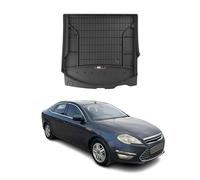 Tapis de Coffre 3D TPE Premium Compatible avec Ford Mondeo MK4 Turnier 2007-2014 | Bac de Protection de Coffre Intérieur antidérapant Revêtement de Coffre Bords Hauts pour Voiture Noir