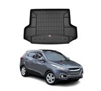 Tapis de Coffre 3D TPE Premium Compatible avec Hyundai ix35 2009-2015 | Bac de Protection de Coffre Intérieur antidérapant Revêtement de Coffre Bords Hauts pour Voiture Noir