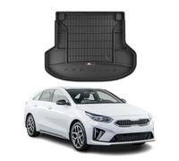 Tapis de Coffre 3D TPE Premium Compatible avec Kia Proceed Shooting Brake 2018 à 2023, Bac de Protection de Coffre Intérieur antidérapant Revêtement de Coffre Bords Hauts pour Voiture Noir