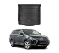Tapis de Coffre 3D TPE Premium Compatible avec Mitsubishi Outlander III PHEV 2014-2022 | Bac de Protection de Coffre Intérieur antidérapant Revêtement de Coffre Bords Hauts pour Voiture Noir