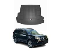 Tapis de Coffre 3D TPE Premium Compatible avec Nissan X-Trail II T31 2008-2013 | Bac de Protection de Coffre Intérieur antidérapant Revêtement de Coffre Bords Hauts pour Voiture Noir