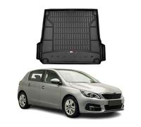 Tapis de Coffre 3D TPE Premium Compatible avec Peugeot 308 II Kombi 2013-2021 | Bac de Protection de Coffre Intérieur antidérapant Revêtement de Coffre Bords Hauts pour Voiture Noir