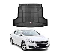 Tapis de Coffre 3D TPE Premium Compatible avec Peugeot 508 2010-2018 | Bac de Protection de Coffre Intérieur antidérapant Revêtement de Coffre Bords Hauts pour Voiture Noir