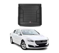 Tapis de Coffre 3D TPE Premium Compatible avec Peugeot 508 Kombi 2011-2018 | Bac de Protection de Coffre Intérieur antidérapant Revêtement de Coffre Bords Hauts pour Voiture Noir