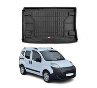 Tapis de Coffre 3D TPE Premium Compatible avec Peugeot Bipper Tepee 2008-2014 | Bac de Protection de Coffre Intérieur antidérapant Revêtement de Coffre Bords Hauts pour Voiture Noir