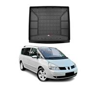 Tapis de Coffre 3D TPE Premium Compatible avec Renault Espace IV 2002-2014 | Bac de Protection de Coffre Intérieur antidérapant Revêtement de Coffre Bords Hauts pour Voiture Noir