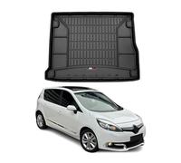 Tapis de Coffre 3D TPE Premium Compatible avec Renault Scenic III 2009-2016 | Bac de Protection de Coffre Intérieur antidérapant Revêtement de Coffre Bords Hauts pour Voiture Noir