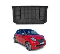 Tapis de Coffre 3D TPE Premium Compatible avec Smart Forfour 2015-2018 | Bac de Protection de Coffre Intérieur antidérapant Revêtement de Coffre Bords Hauts pour Voiture Noir