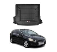 Tapis de Coffre 3D TPE Premium Compatible avec Volvo V60 2011-2018 | Bac de Protection de Coffre Intérieur antidérapant Revêtement de Coffre Bords Hauts pour Voiture Noir