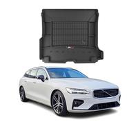 Tapis de Coffre 3D TPE Premium Compatible avec Volvo V60 II 2018-2022 | Bac de Protection de Coffre Intérieur antidérapant Revêtement de Coffre Bords Hauts pour Voiture Noir