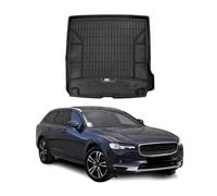 Tapis de Coffre 3D TPE Premium Compatible avec Volvo V90 2016-2022 | Bac de Protection de Coffre Intérieur antidérapant Revêtement de Coffre Bords Hauts pour Voiture Noir
