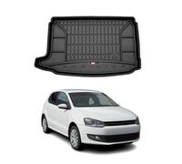Tapis de Coffre 3D TPE Premium Compatible avec VW Polo V 2009-2017 | Bac de Protection de Coffre Intérieur antidérapant Revêtement de Coffre Bords Hauts pour Voiture Noir