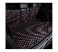 Tapis De Coffre Arrière Compatible avec Porsche Macan 2014-2020 2021 2022 2023 2024 2025 2026 Couverture Complète Tapis De Coffre Voiture Personnalisé Intérieur(Noir Rouge,Left Hand Drive)