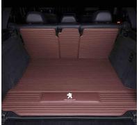 Tapis de Coffre Arrière pour Peugeot 3008 2009-2016/10 Phase 1, Bac de Protection Voiture, Bac de Coffre Protection, Imperméable, Tapis Cuir Résistant, Anti-Rayures,Backrest Style-C Coffee
