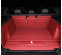 Tapis de Coffre Arrière pour Peugeot 307 Hatchback 2008-2013, Bac de Protection Voiture, Bac de Coffre Protection, Imperméable, Tapis Cuir Résistant, Anti-Rayures,Full Coverage Style-B Red
