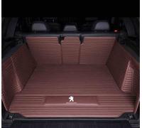 Tapis de Coffre Arrière pour Peugeot 4008 2012-2017, Bac de Protection Voiture, Bac de Coffre Protection, Imperméable, Tapis Cuir Résistant, Anti-Rayures,Full Coverage Style-C Coffee