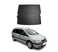 Tapis de coffre de voiture - Compatible avec Opel Zafira A MPV 1999-2005 - Coupe 3D - Bords hauts - Antidérapant - En TPE - Noir