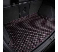 Tapis de Coffre en Cuir pour Land Rover Range Rover Velar (with Net on Left Side) 2017-2024, Protection Anti-Dérapante et Imperméable avec Rebords Relevés Anti-Rayures,Black-Red