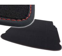 Tapis de coffre pour Mercedes Classe C Modèle T S205 Premium (Couture décorative rouge) Tapis de coffre en velours, tapis de protection, parfaitement ajusté, noir