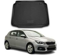Tapis de coffre pour Peugeot 308 2014-2021 Caoutchouc TPE Noir
