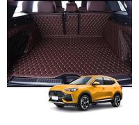 Tapis De Coffre pour Skoda Kodiaq GT 5Seast 2017-2018, Bac De Coffre, Bac De Protection, avec Bords RelevéS RéSistant ImperméAble Et AntidéRapant Protection,C-Beige+Red