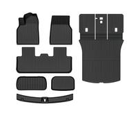 Tapis De Coffre pour Tesla pour Modèle pour Y pour Juniper 2025+ Tapis De Sol TPE Antidérapants Et Imperméables Accessoires De Voiture Toutes Saisons Tapis De Coffre Arrière(Whole Set Mats)