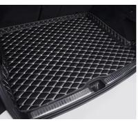 Tapis de Coffre Voiture pour Mazda 2 Hybrid Hatchback (2022-), Bac de Coffre Cuir Tapis de Coffre de Voiture bac de Protection de Coffre Anti Rides Anti Rayures,Black and White
