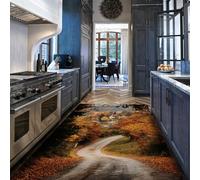Tapis de Collection d’Automne 120x180cm Automne Forêt Nature Chemin Forestier Woodland Path Design Tapis Non Perte pour Les Zones À Fort Trafic dans Le Salon