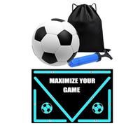 Tapis de compétences de football - Ensemble de tapis d'entraînement au dribble | Planche tactique de football antidérapante en caoutchouc avec sac de rangement pour pompe à ballon, équipement d'entraî
