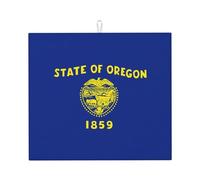 Tapis de comptoir de cuisine absorbant avec drapeau de l'État de l'Oregon - Facile à ranger - 45,7 x 40,6 cm - Convient pour les cuisines et les salles à manger