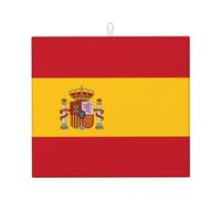 Tapis de comptoir de cuisine absorbant avec drapeau espagnol - Facile à ranger - 45,7 x 40,6 cm - Convient pour les cuisines et les salles à manger