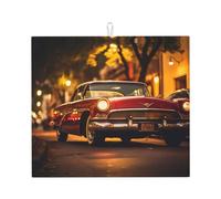 Tapis de comptoir de cuisine absorbant classique vintage imprimé voitures vintage tapis absorbant facile à ranger 45,7 x 40,6 cm adapté pour les cuisines et les salles à manger