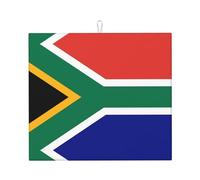 Tapis de comptoir de cuisine absorbant et pliable avec drapeau de l'Afrique du Sud - Facile à ranger - 45,7 x 40,6 cm - Convient pour les cuisines et les salles à manger