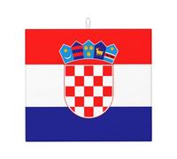 Tapis de comptoir de cuisine absorbant l'eau, motif drapeau de la République de Croatie, 45,7 x 40,6 cm, absorbant l'eau et antidérapant, adapté pour la vaisselle et les assiettes de cuisine.