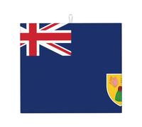 Tapis de comptoir de cuisine absorbant Motif drapeau des îles Turques et Caïques Design pliable et antidérapant avec anneau de suspension