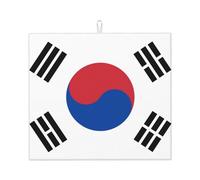 Tapis de comptoir de cuisine avec drapeau de la République de Corée, 45,7 x 40,6 cm, absorbant l'eau et antidérapant, adapté pour la vaisselle et les assiettes de cuisine.