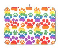 Tapis de comptoir de cuisine coloré avec empreintes de pattes de chien, tapis égouttoir pour comptoir de cuisine, tapis de séchage Jumbo 45,7 x 61 cm