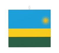 Tapis de comptoir de cuisine Flag of Rwanda absorbant l'eau, 45,7 x 40,6 cm, absorbant l'eau et antidérapant, convient pour la vaisselle et les assiettes de cuisine.