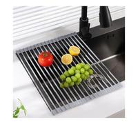 Tapis de comptoir de cuisine pliable, résistant à la chaleur, design antidérapant, 43/52 cm (gris, 52 x 33 cm) - Parfait pour la cuisine et la pâtisserie.