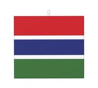 Tapis de comptoir Flag of the Gambia Kitchen absorbant l'eau, 45,7 x 40,6 cm, absorbant l'eau et antidérapant, convient pour la vaisselle et les assiettes de cuisine.